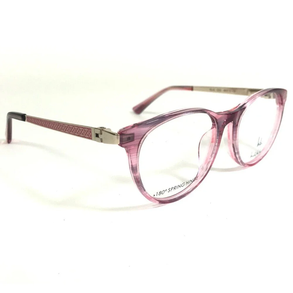 Nicole Miller Eyeglasses Frames ELLA C02 Clear Pink Horn Gold Round 48-15-125